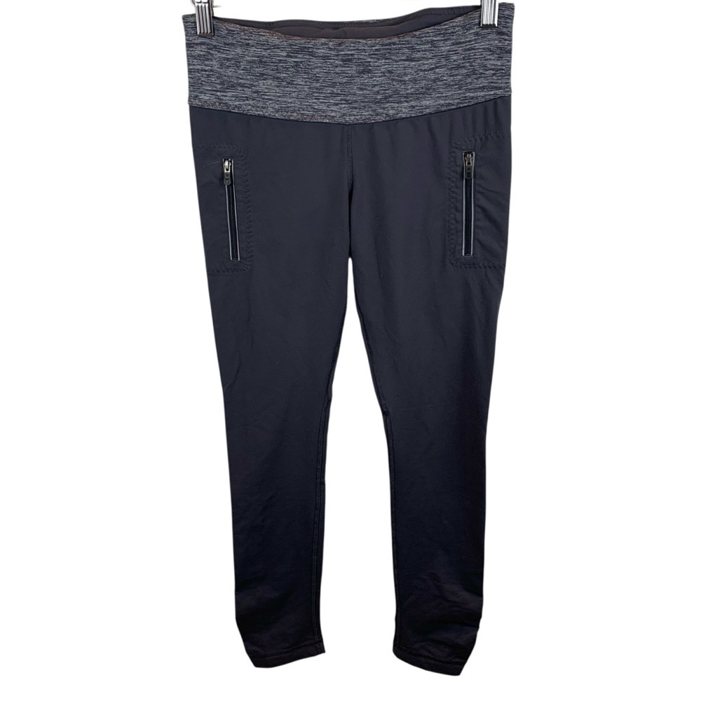 Lululemon Women's 6 Run See Me Ride 7/8 Length Heathered Coal Leggings Pants